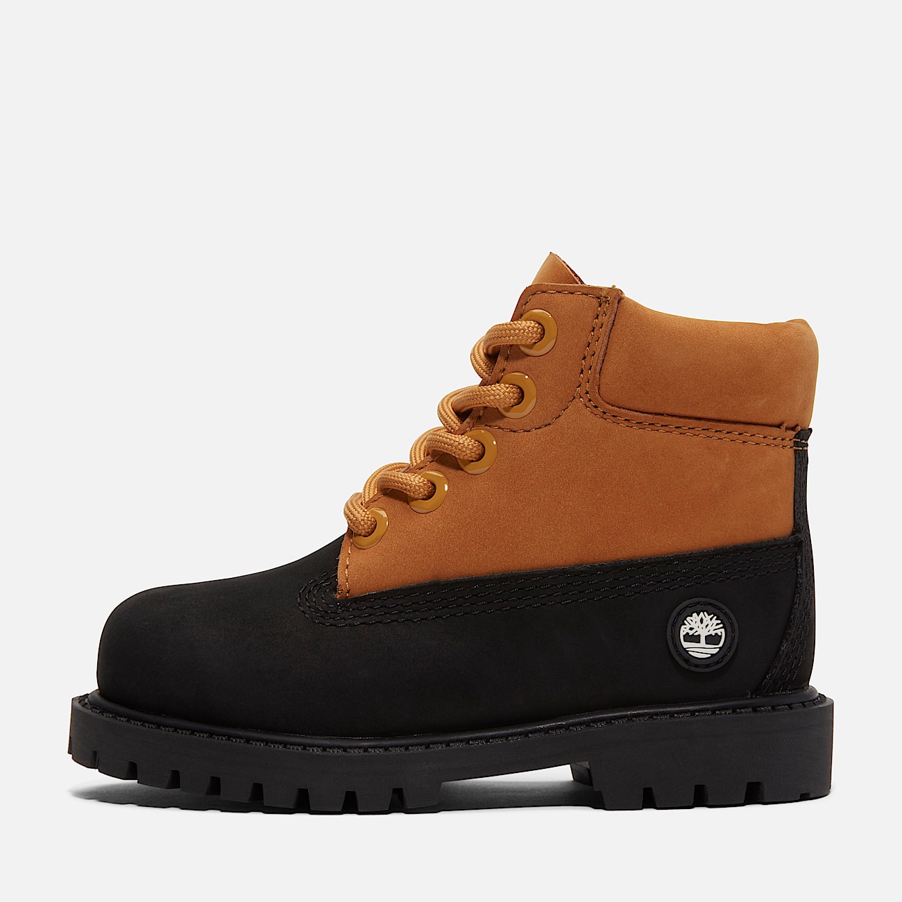 Bota Impermeável com Atacadores Timberland® Premium 6-Inch para Criança em preto/amarelo