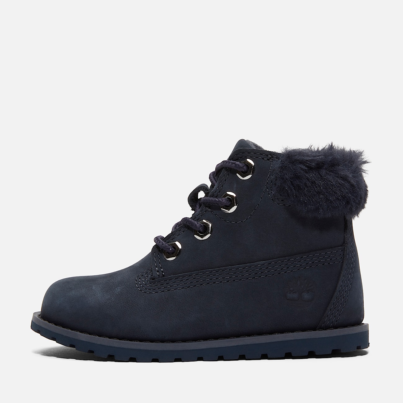 Pokey Pine Boots für Kleinkinder mit flauschigem Rand und Reißverschluss in dunkelblauem Nubukleder - 8