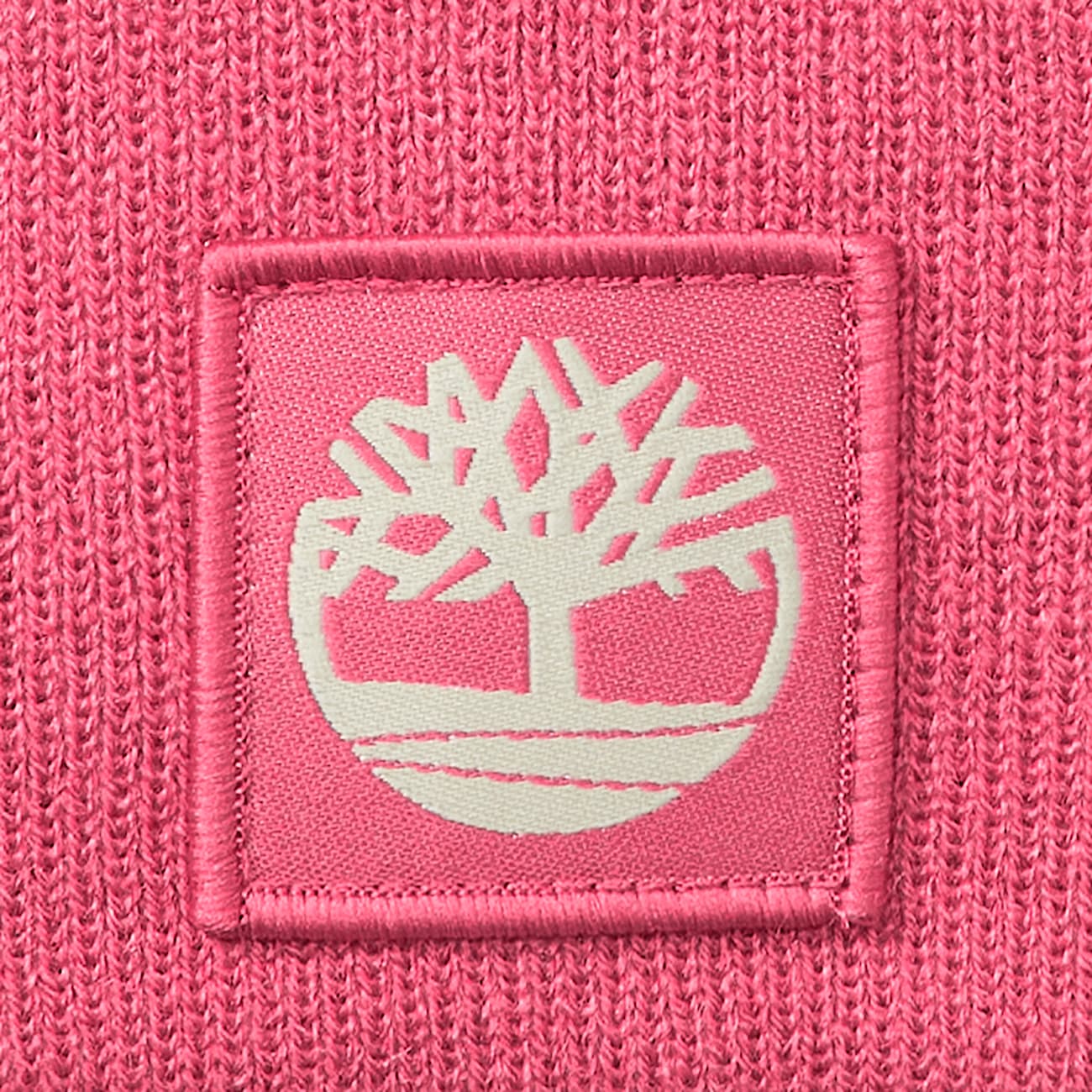 Uniseks Beanie met omslag en ton-sur-ton-label in roze
