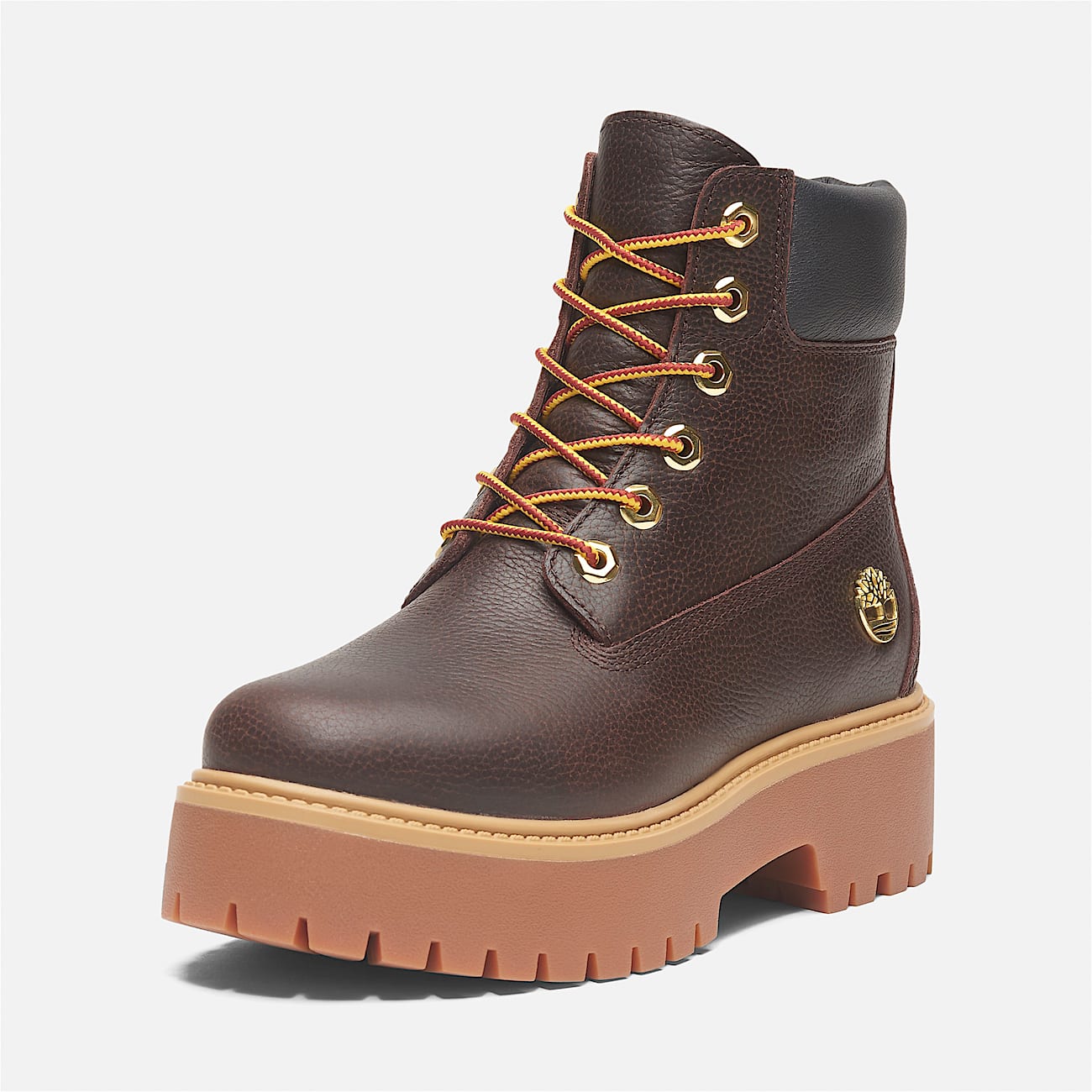 Stone Street Espresso 6-Inch Lace-Up Platform Waterproof Boot for Women in in Dark Brown/Black