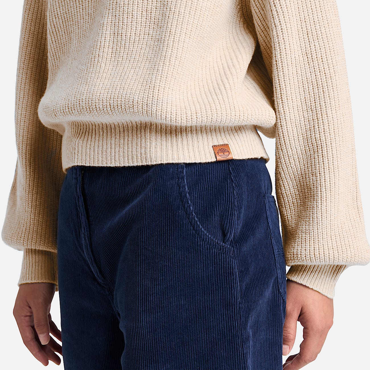 Wool Blend Crew Jumper for Women in Beige