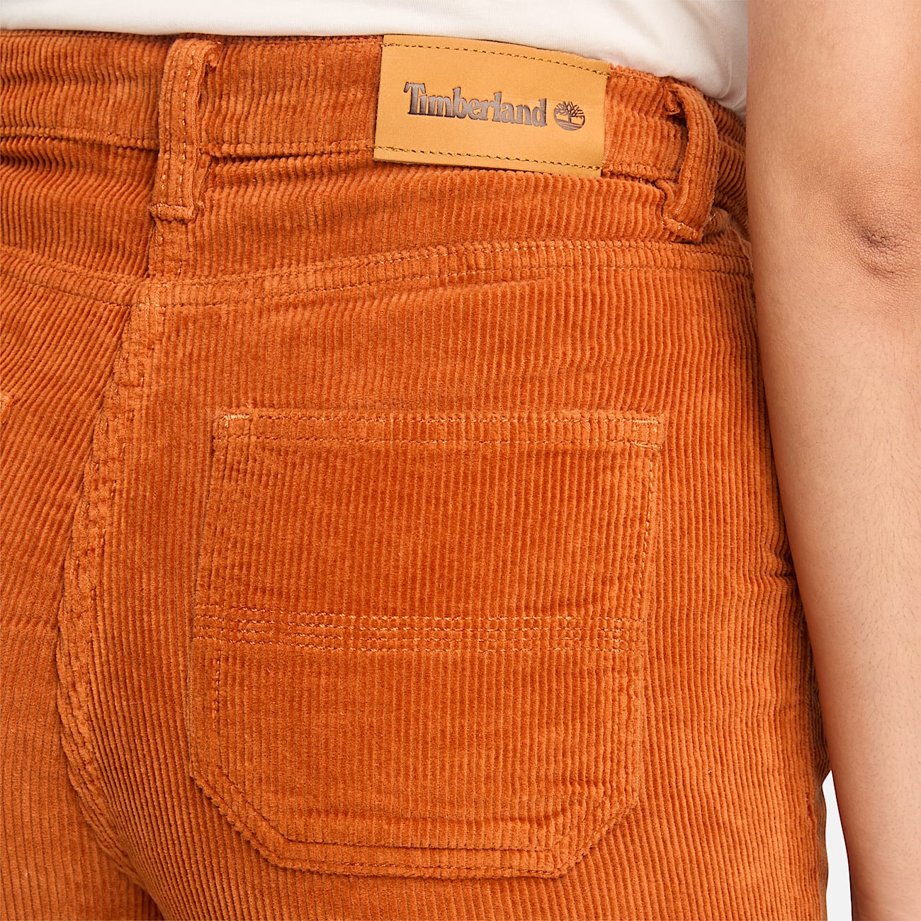 Cordhose mit weitem Bein für Damen in Orange - 3