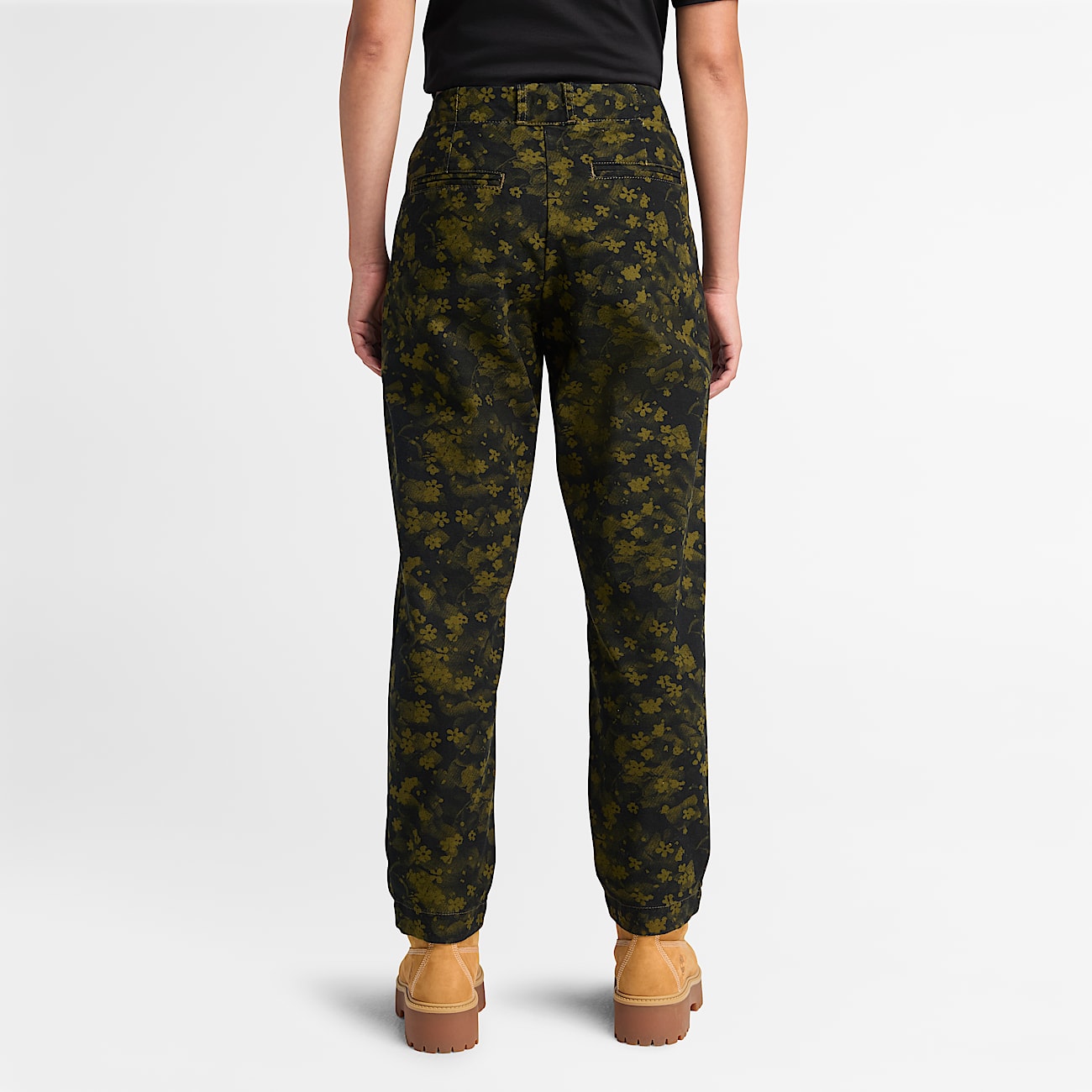 Pantalón estampado para mujer en negro/verde - 5