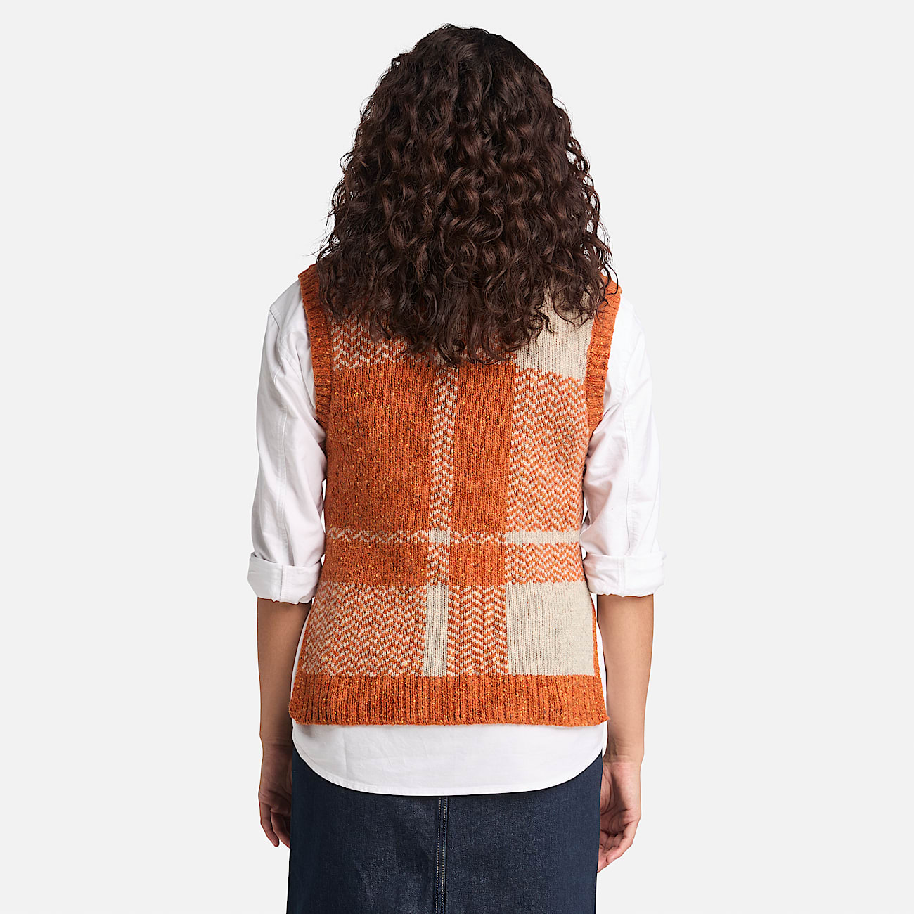 Wool Blend Gilet for Women in Orange
