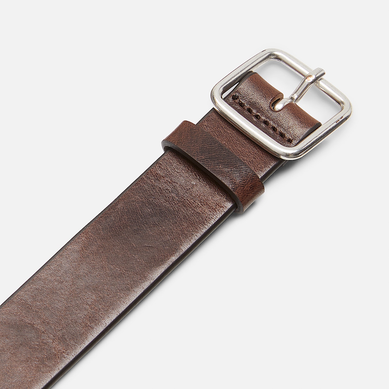 30mm Leather Belt with Braid Detail for Women in Brown - 2
