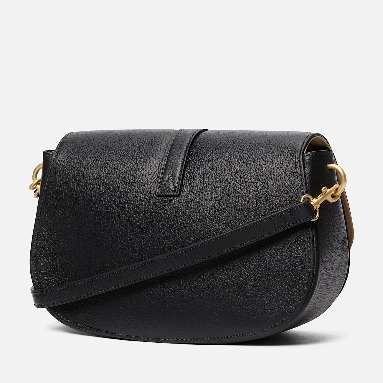 Sac à bandoulière en cuir à rabat Tuckerman en noir - 3