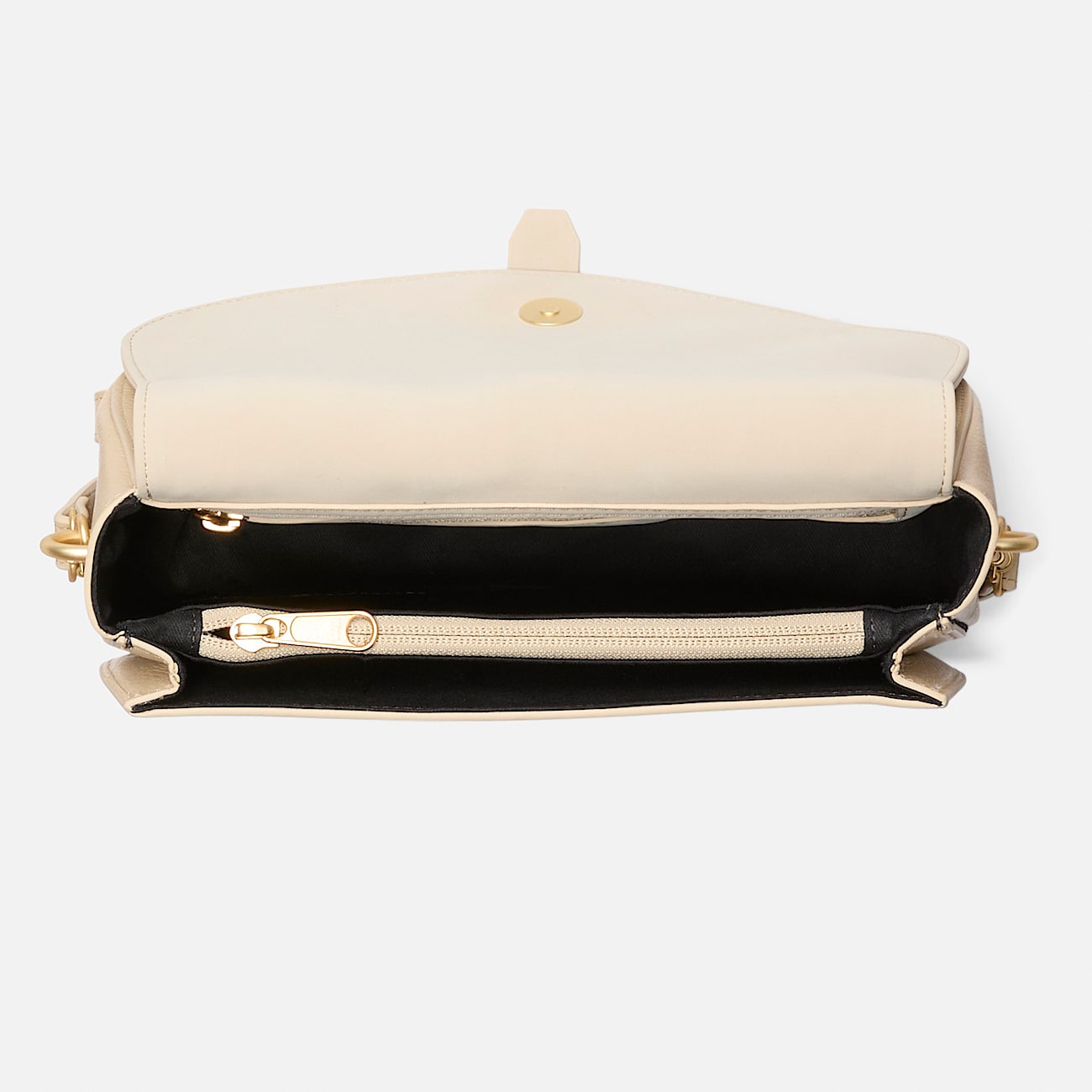 Tuckerman Leren Crossbodytas met flap in beige - 2