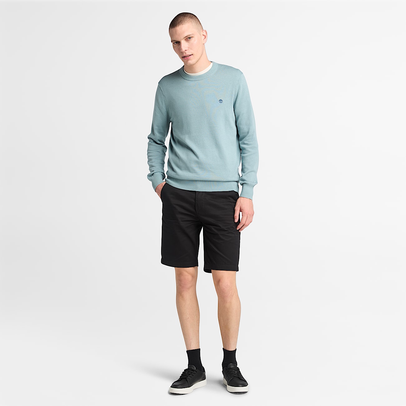 Garngefärbter Williams River Pullover aus Baumwolle für Herren in Hellblau - 2