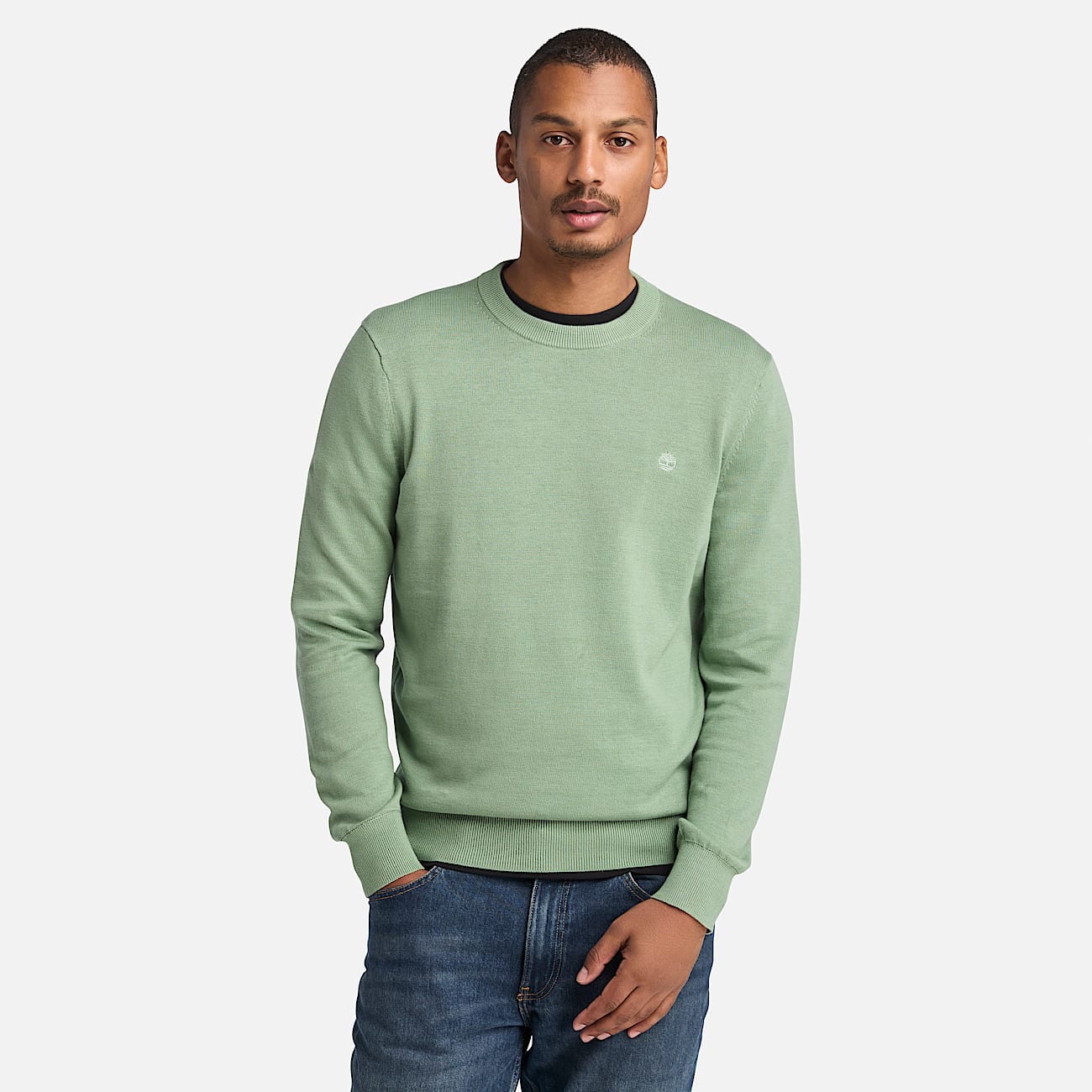 Garngefärbter Williams River Pullover aus Baumwolle für Herren in Grün - 1