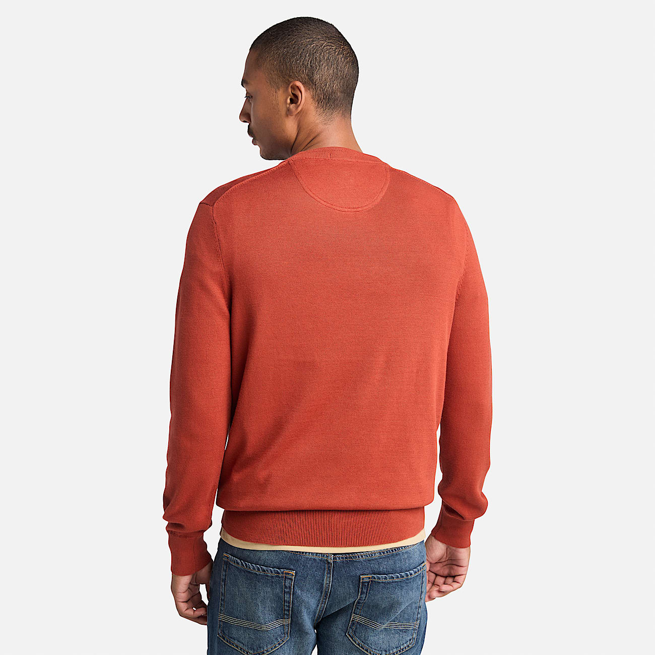 Maglione in Cotone Tinto in Filo Williams River da Uomo in rosso - 4