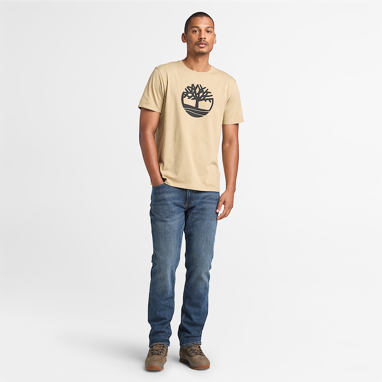 T-shirt Kennebec River Tree Logo para Homem em bege - 2
