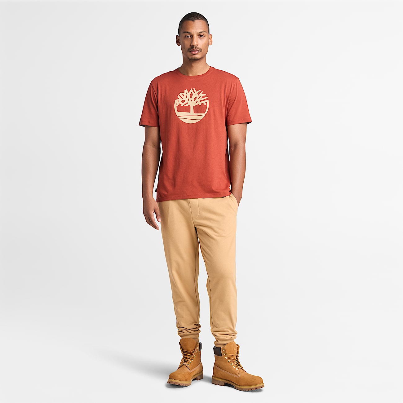 Kennebec River T-Shirt mit Baum-Logo für Herren in Rot