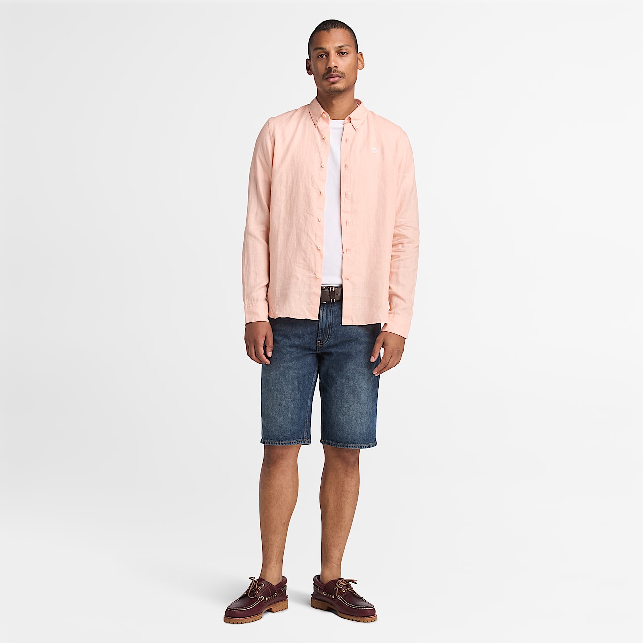Chemise en lin Mill Brook pour homme en rose clair - 2