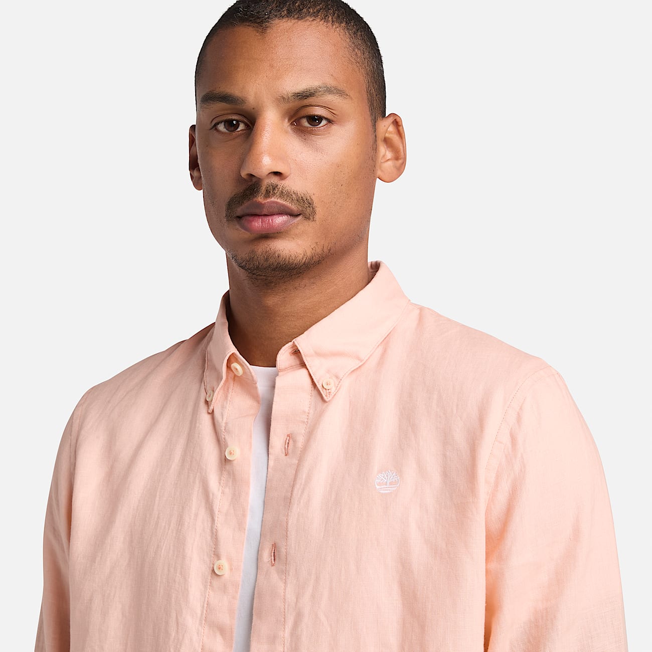 Chemise en lin Mill Brook pour homme en rose clair - 3