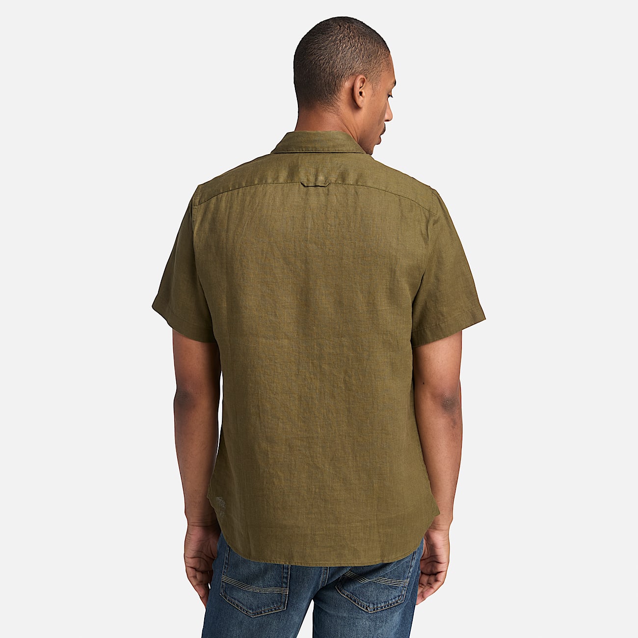 Camisa de Manga Curta em Linho Mill Brook para Homem em verde - 4