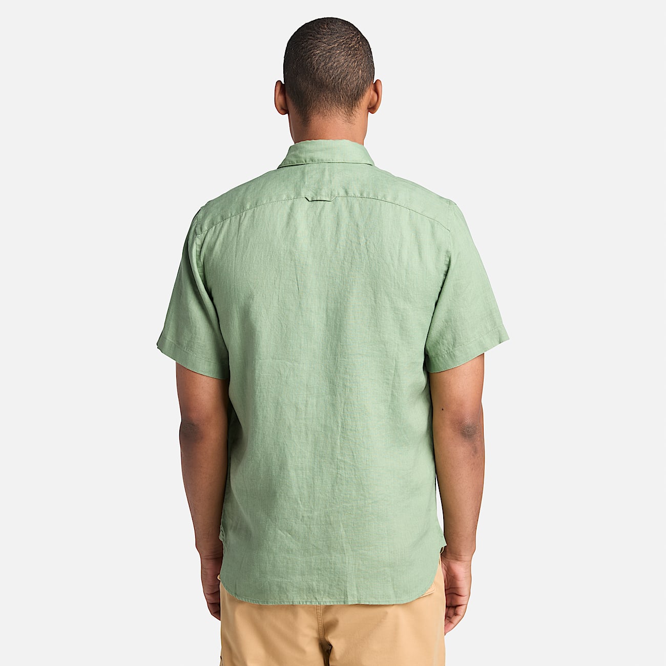 Camicia a Maniche Corte in Lino Mill Brook da Uomo in verde chiaro - 6