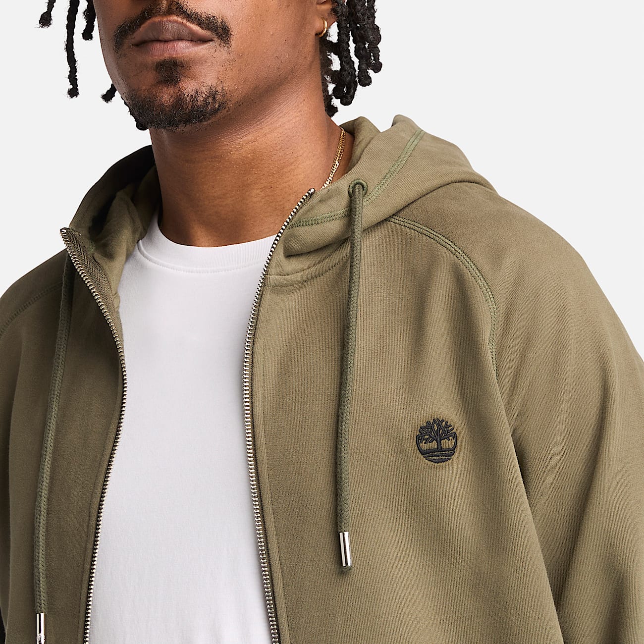 Casaco com Capuz e Fecho de Correr Integral Exeter River Loopback para Homem em verde - 3