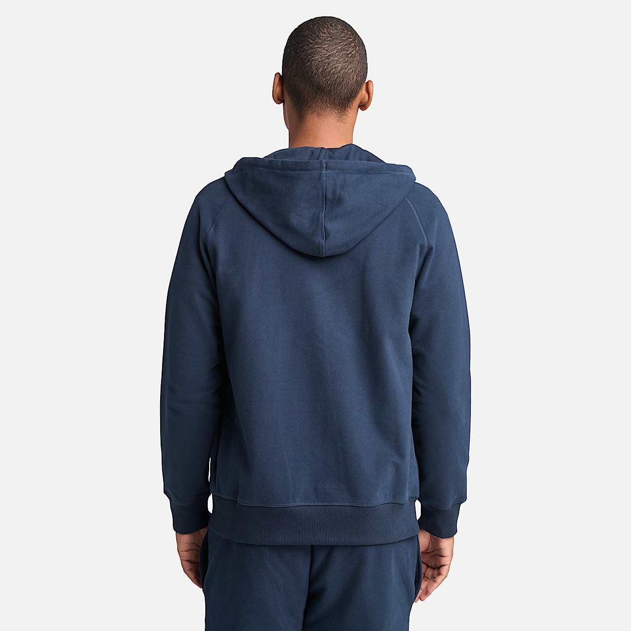 Veste à capuche zippée à envers bouclé Exeter River pour homme en bleu foncé - 4