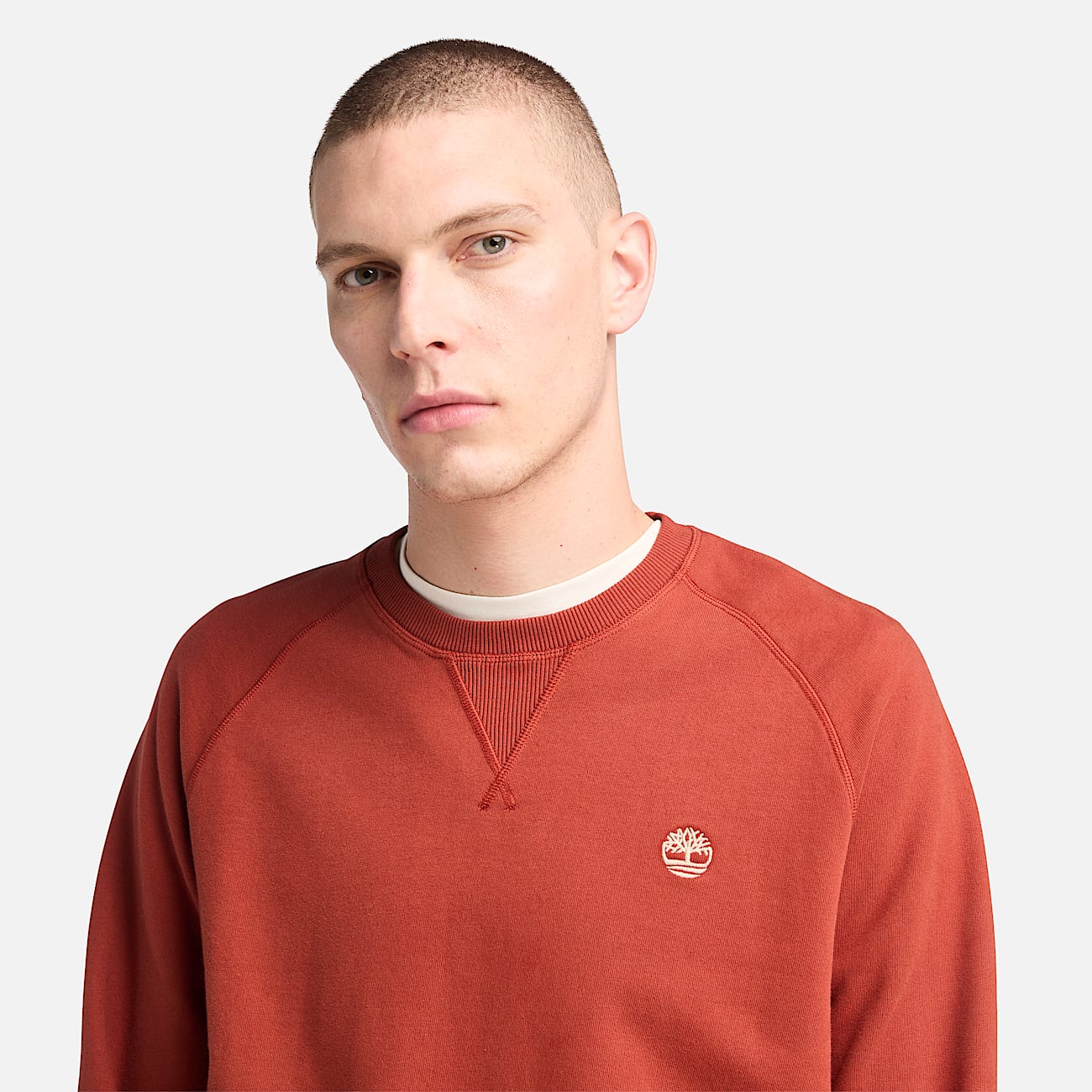 Felpa Girocollo Loopback Exeter River da Uomo in rosso