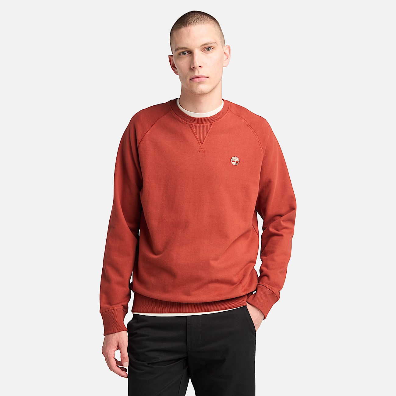Felpa Girocollo Loopback Exeter River da Uomo in rosso