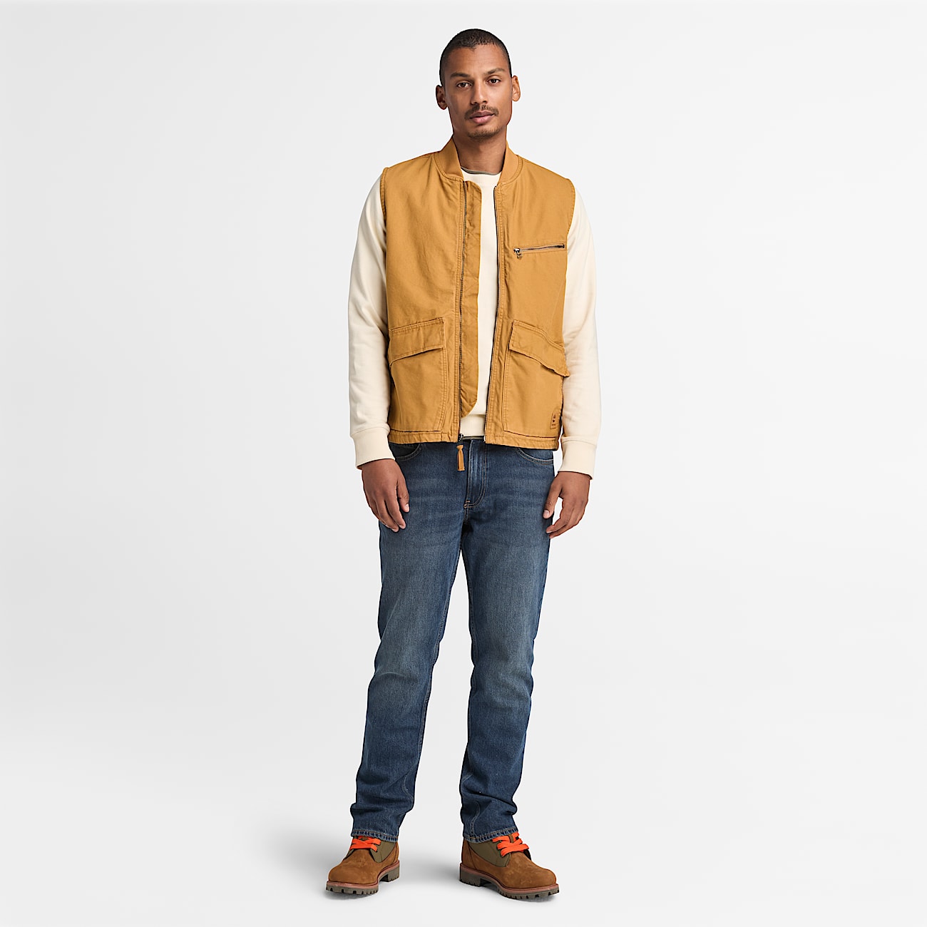 Felpa Girocollo Loopback Exeter River da Uomo in beige chiaro