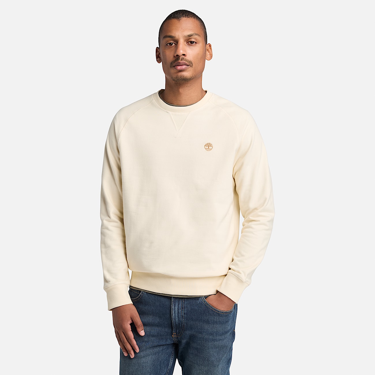 Felpa Girocollo Loopback Exeter River da Uomo in beige chiaro