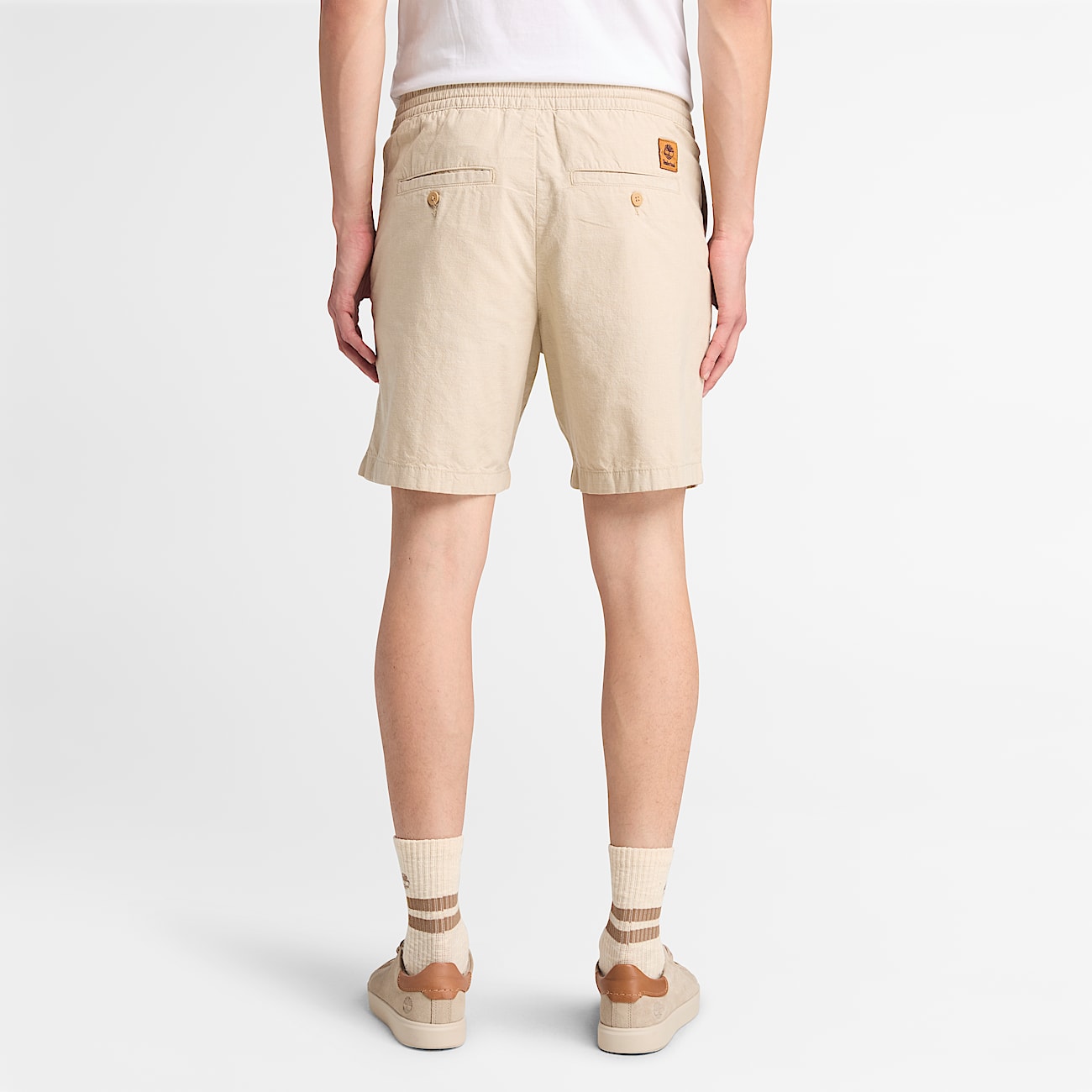 Baumwoll-Leinen-Shorts für Herren in Beige
