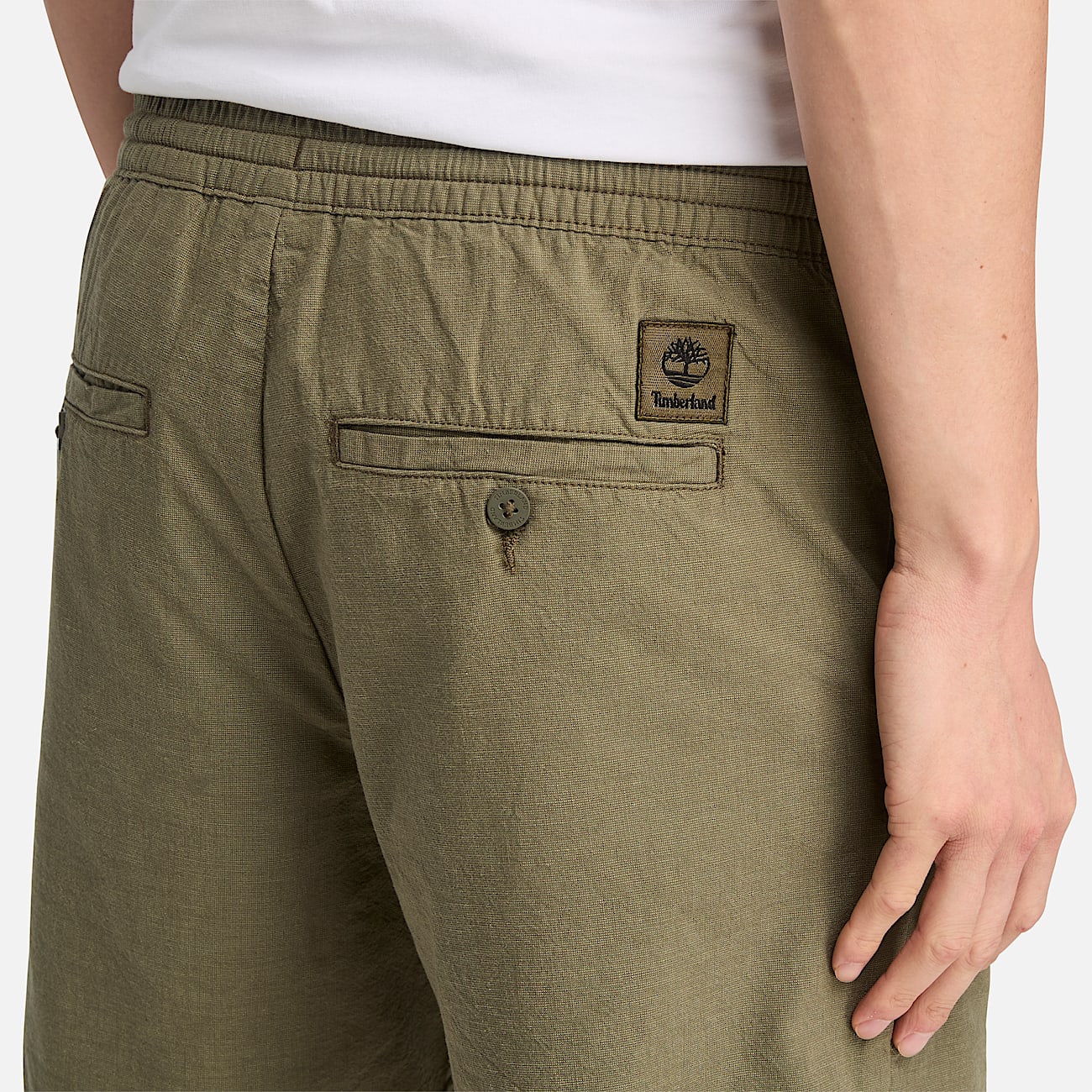 Baumwoll-Leinen-Shorts für Herren in Grün - 3