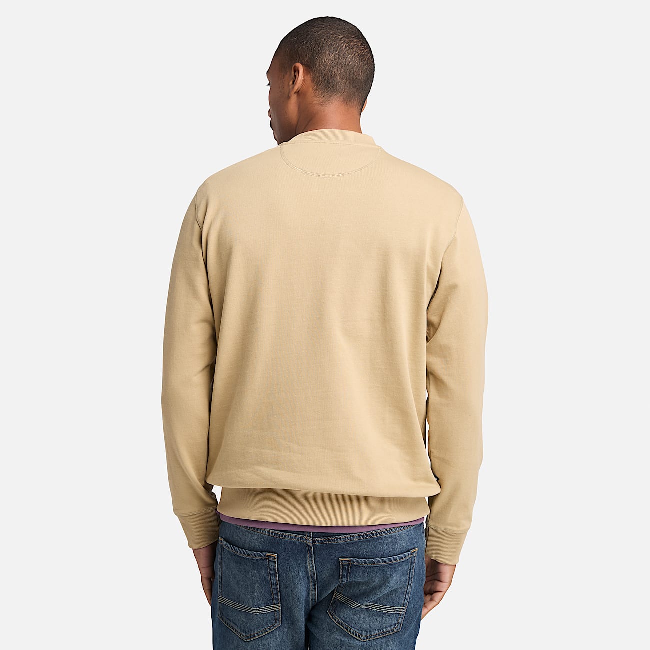 Established 1973 Embroidered Logo Crewneck Sweatshirt for Men in Beige - 4