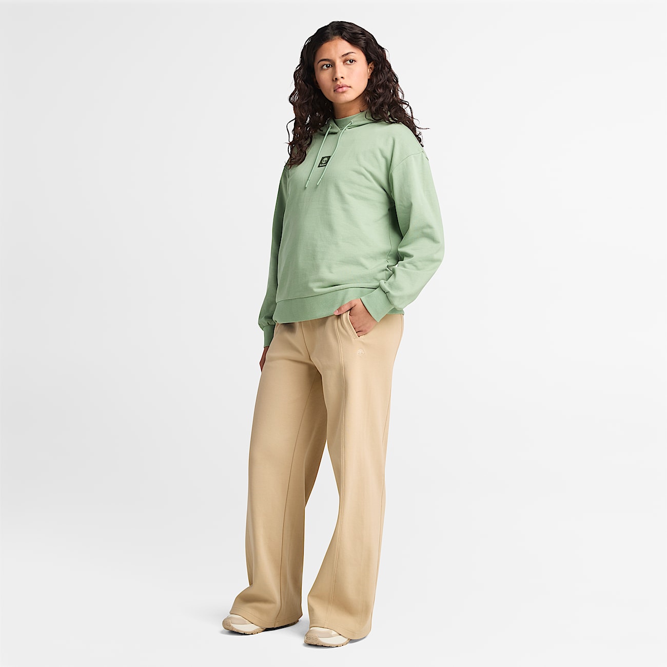 Loop Back Hoodie for Women in Green