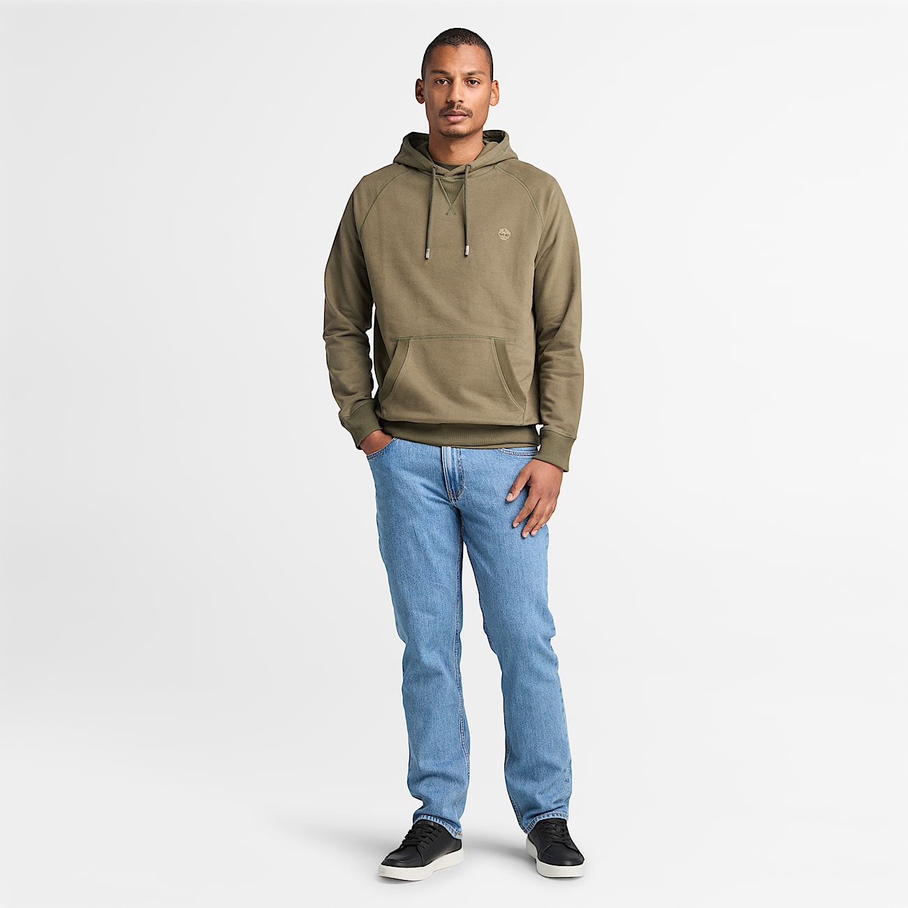 Felpa con Cappuccio Loopback Exeter River da Uomo in verde - 2
