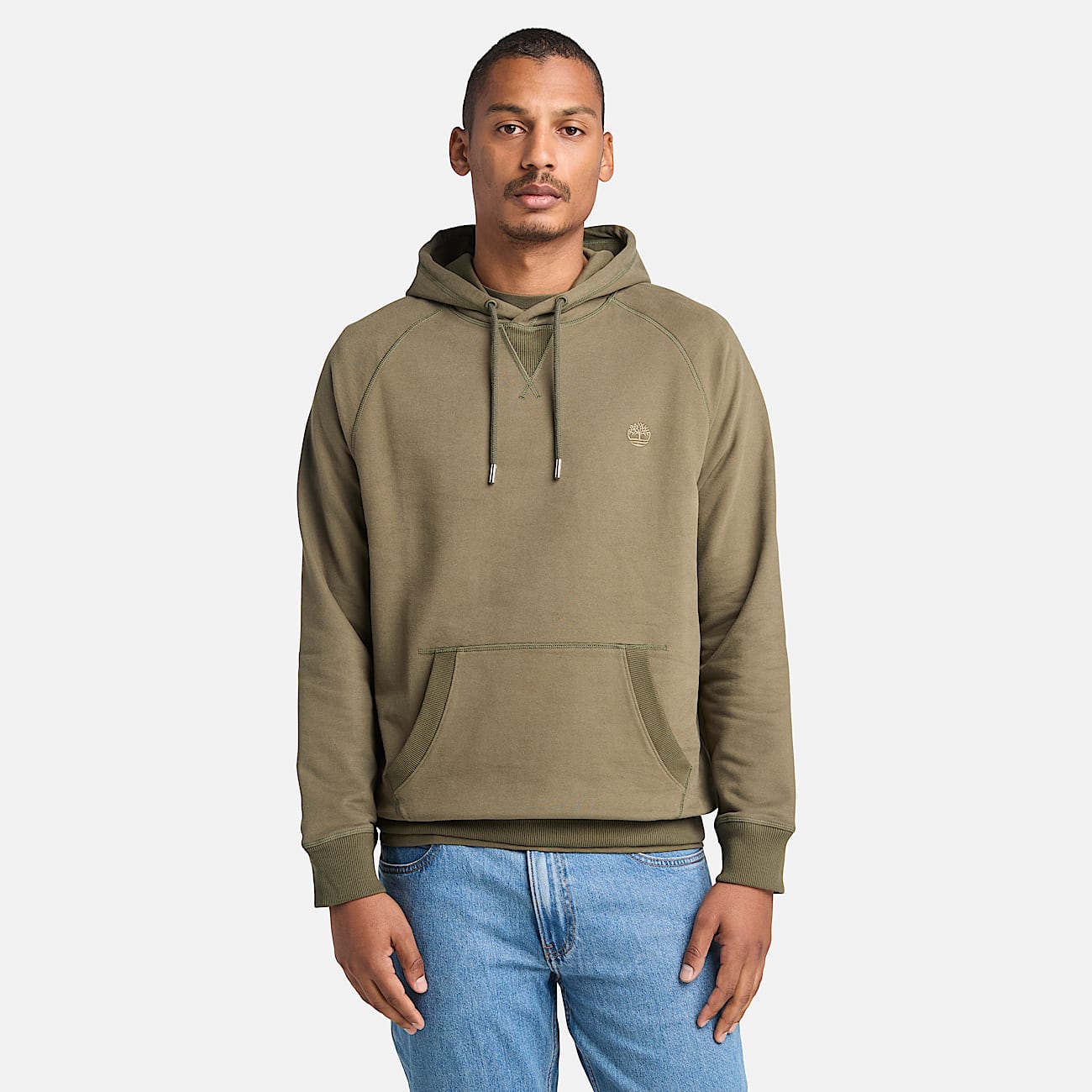 Felpa con Cappuccio Loopback Exeter River da Uomo in verde - 1