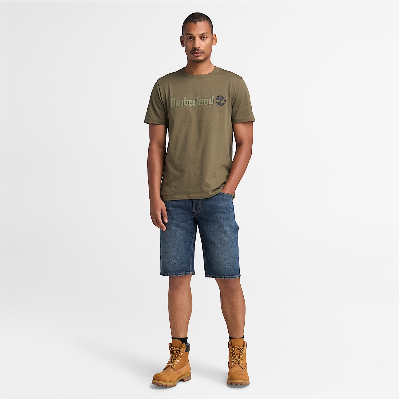 T-shirt à manches courtes et logo linéaire Kennebec River pour homme en vert - 2