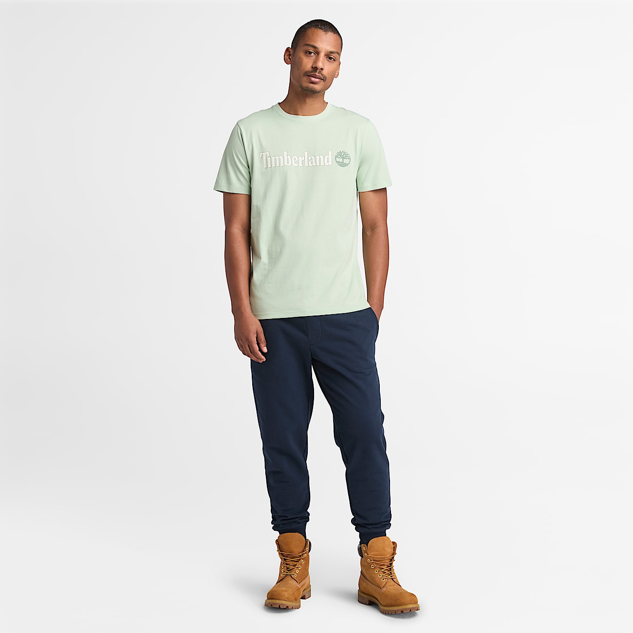 Kennebec River Linear Logo Short Sleeve T-Shirt for Men in Green - 2