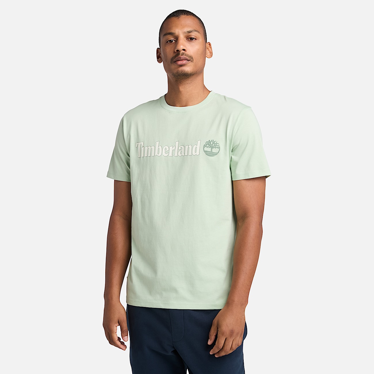 Kennebec River Linear Logo Short Sleeve T-Shirt for Men in Green - 1