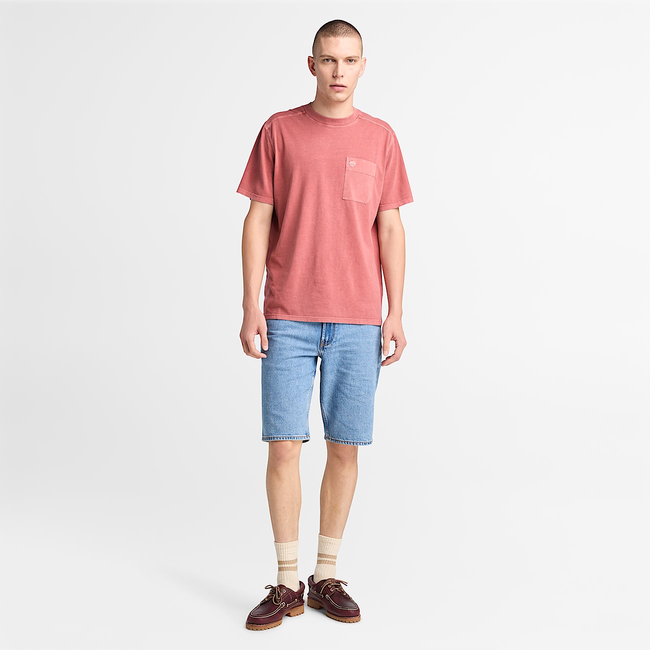 Merrymack River T-Shirt mit Stückfärbung für Herren in Rot - 2