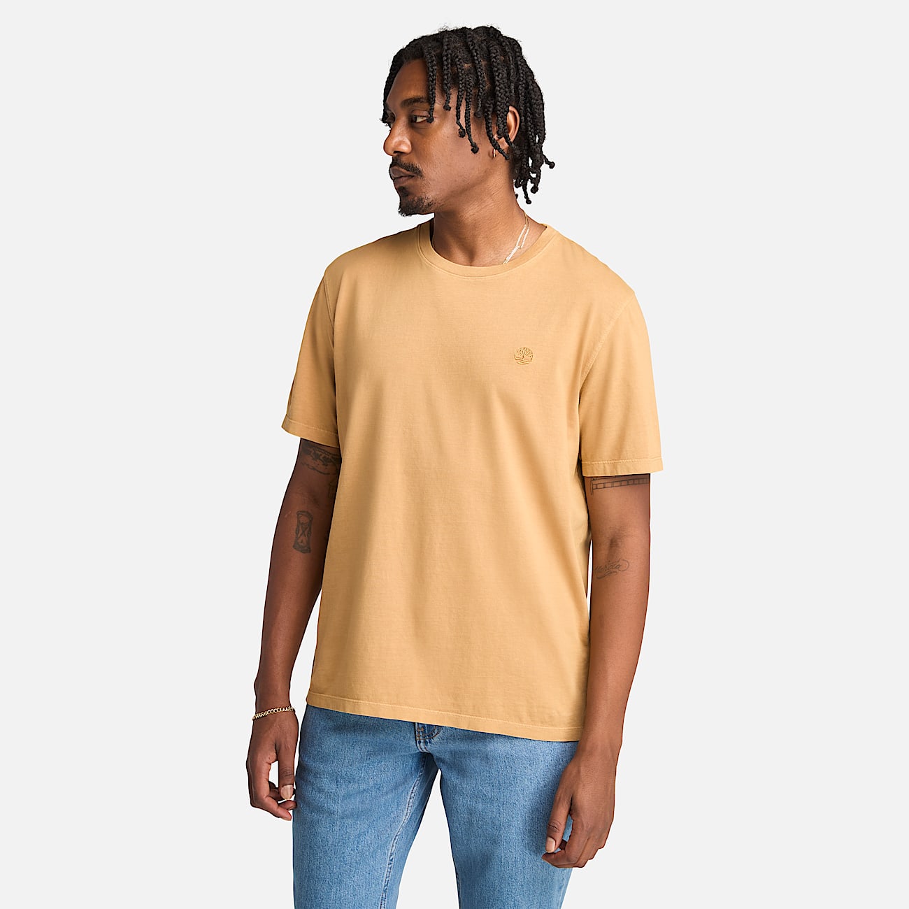 Dunstan River Garment Dye Short-Sleeve T-Shirt for Men in Yellow - 1