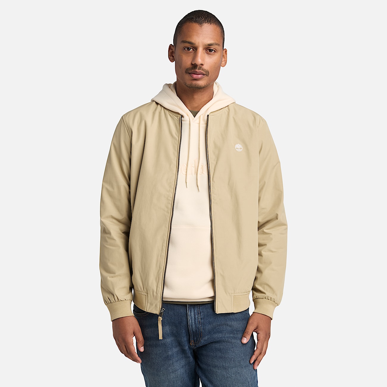 Strapazierfähige wasserabweisende Bomberjacke für Herren in Beige - 1
