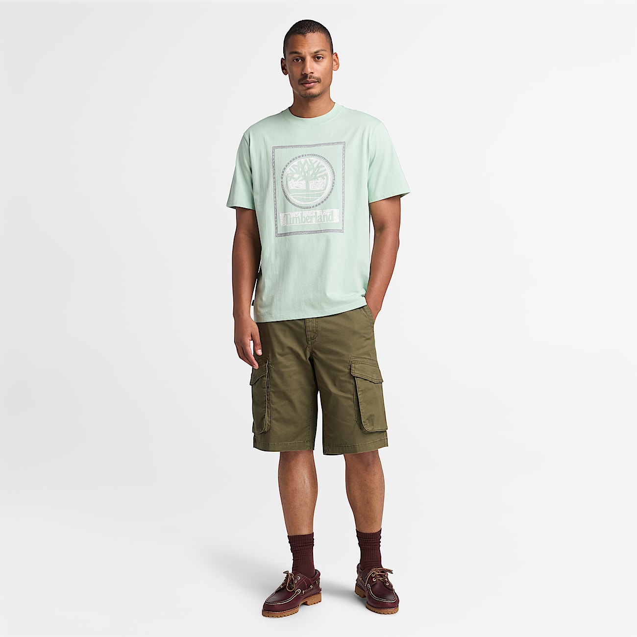Seasonal Stack Graphic T-Shirt for Men in Green - 2