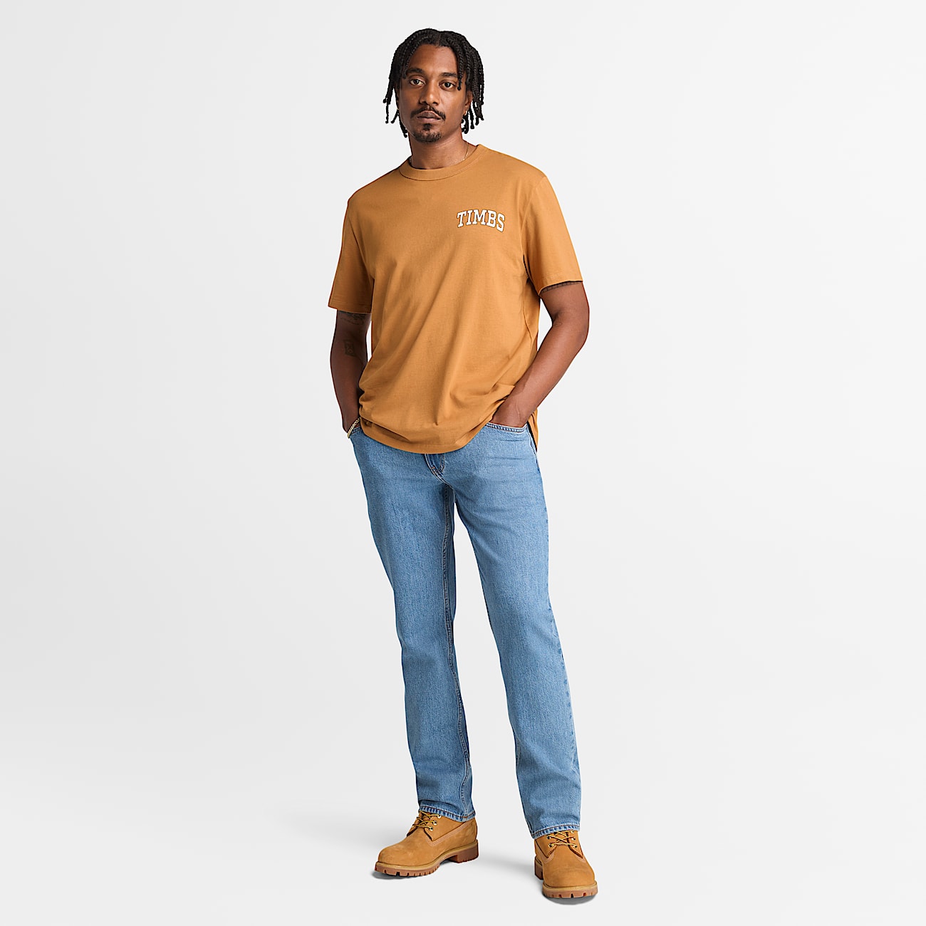 TIMBS Graphic T-Shirt for Men in Dark Yellow - 2