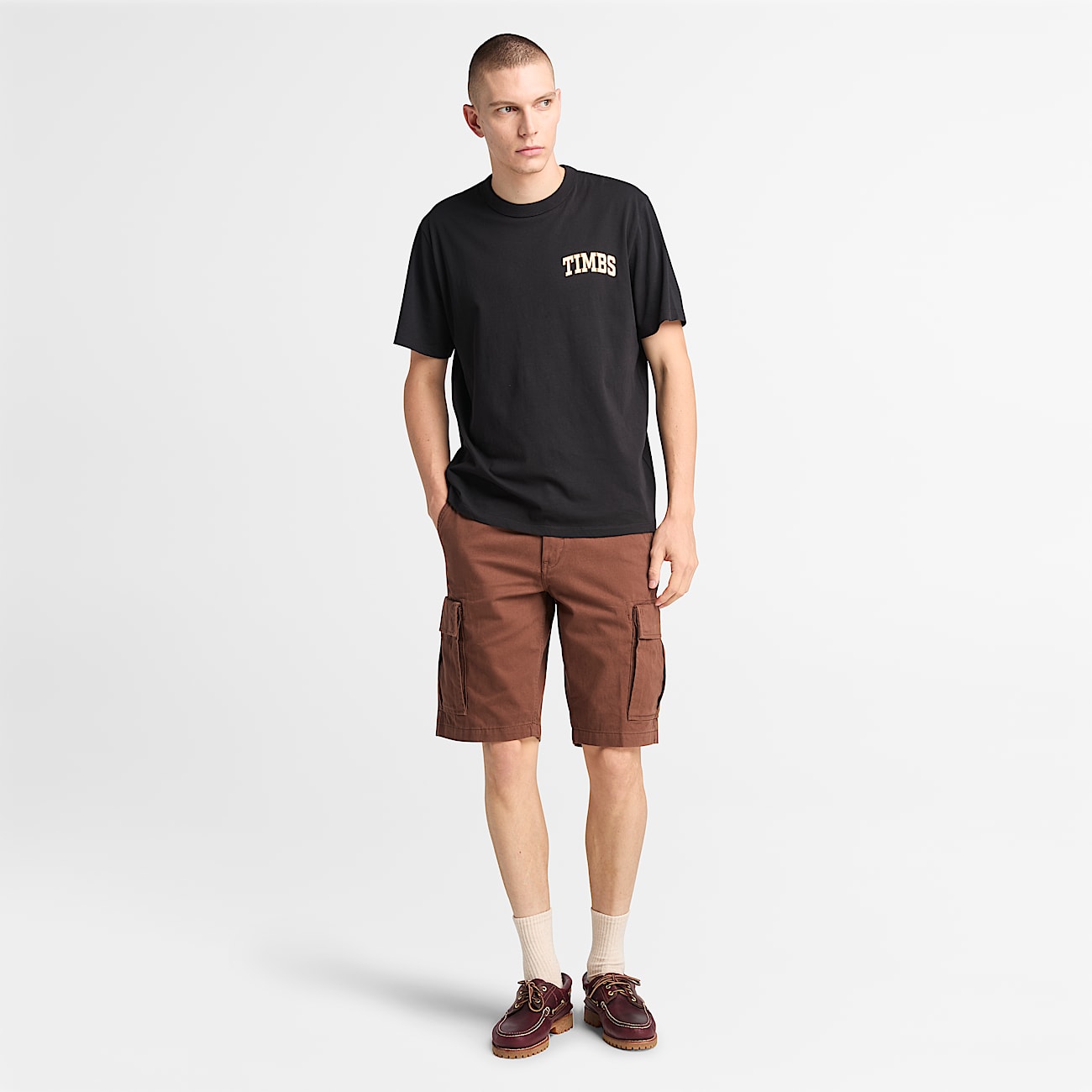 T-shirt à motif TIMBS pour homme en noir - 2