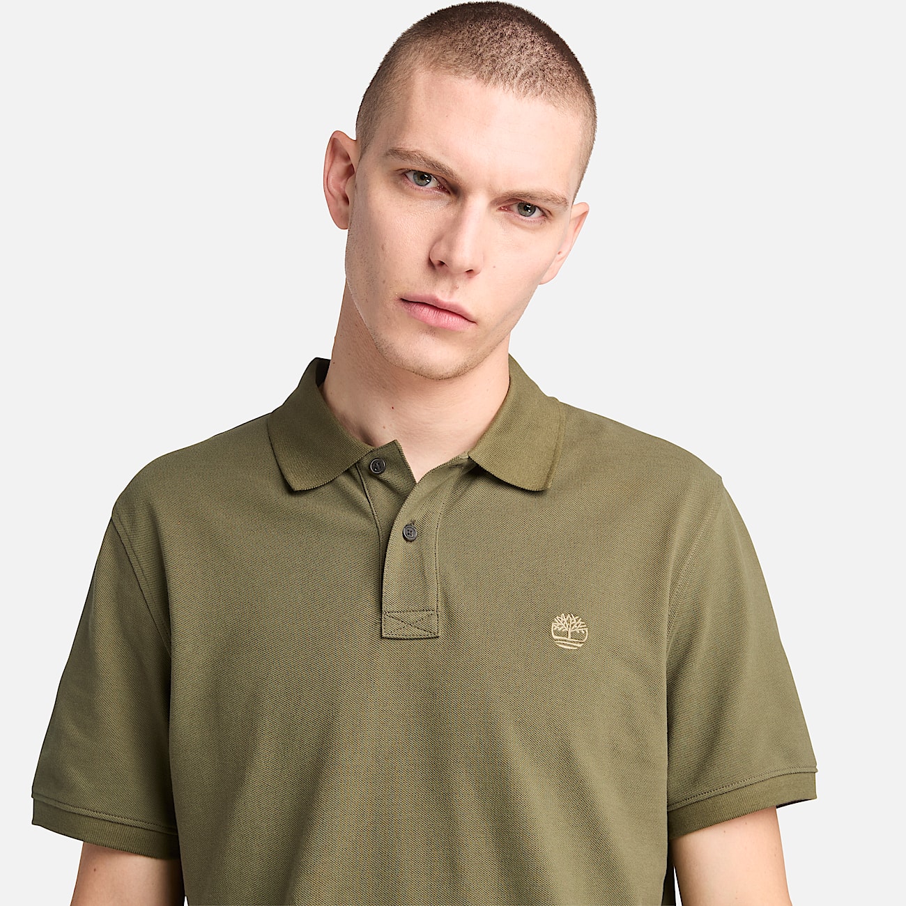 Polo em Piqué de Manga Curta Millers River para Homem em verde - 3