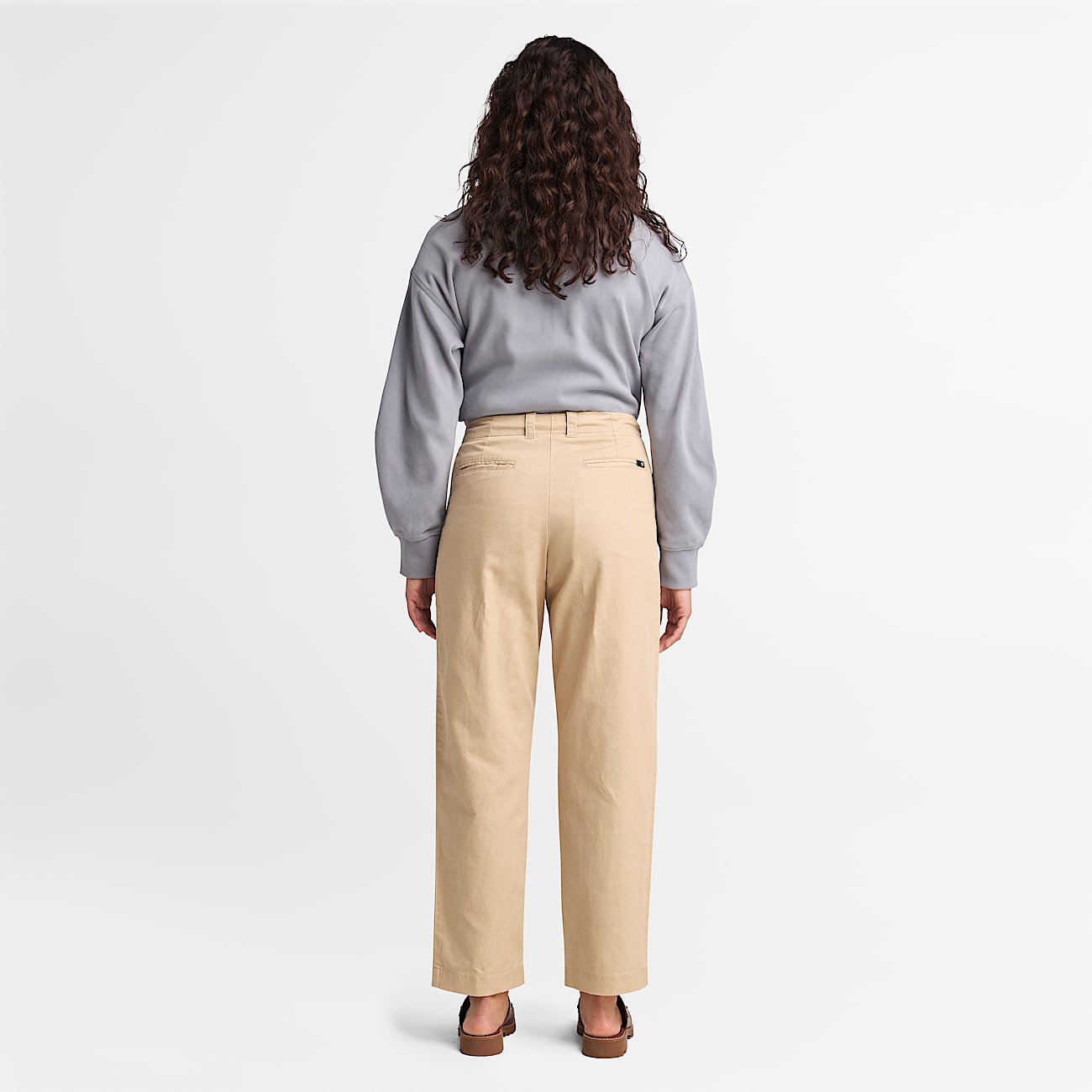 Linen Utility Fatigue Trouser for Women in Beige