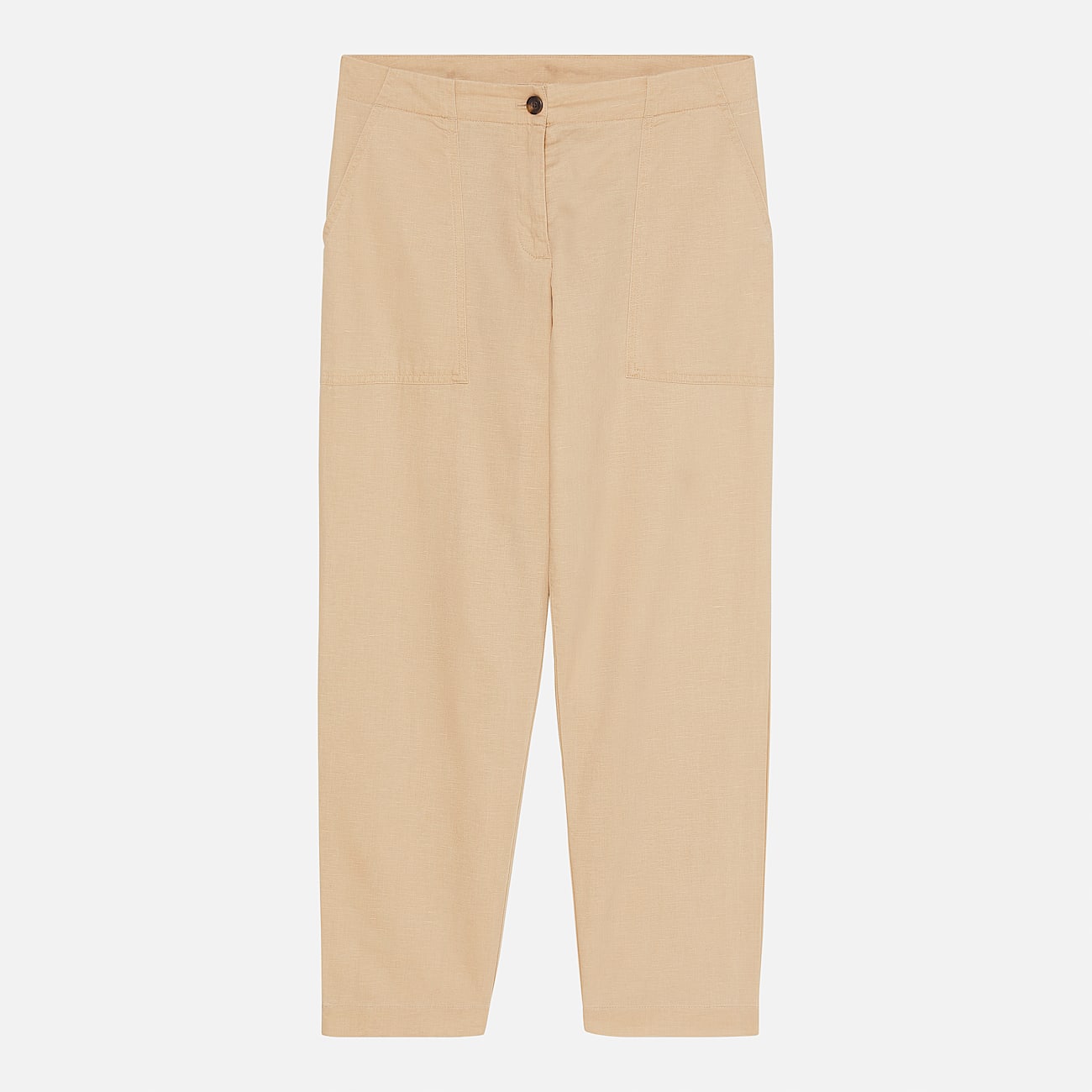 Linen Utility Fatigue Trouser for Women in Beige