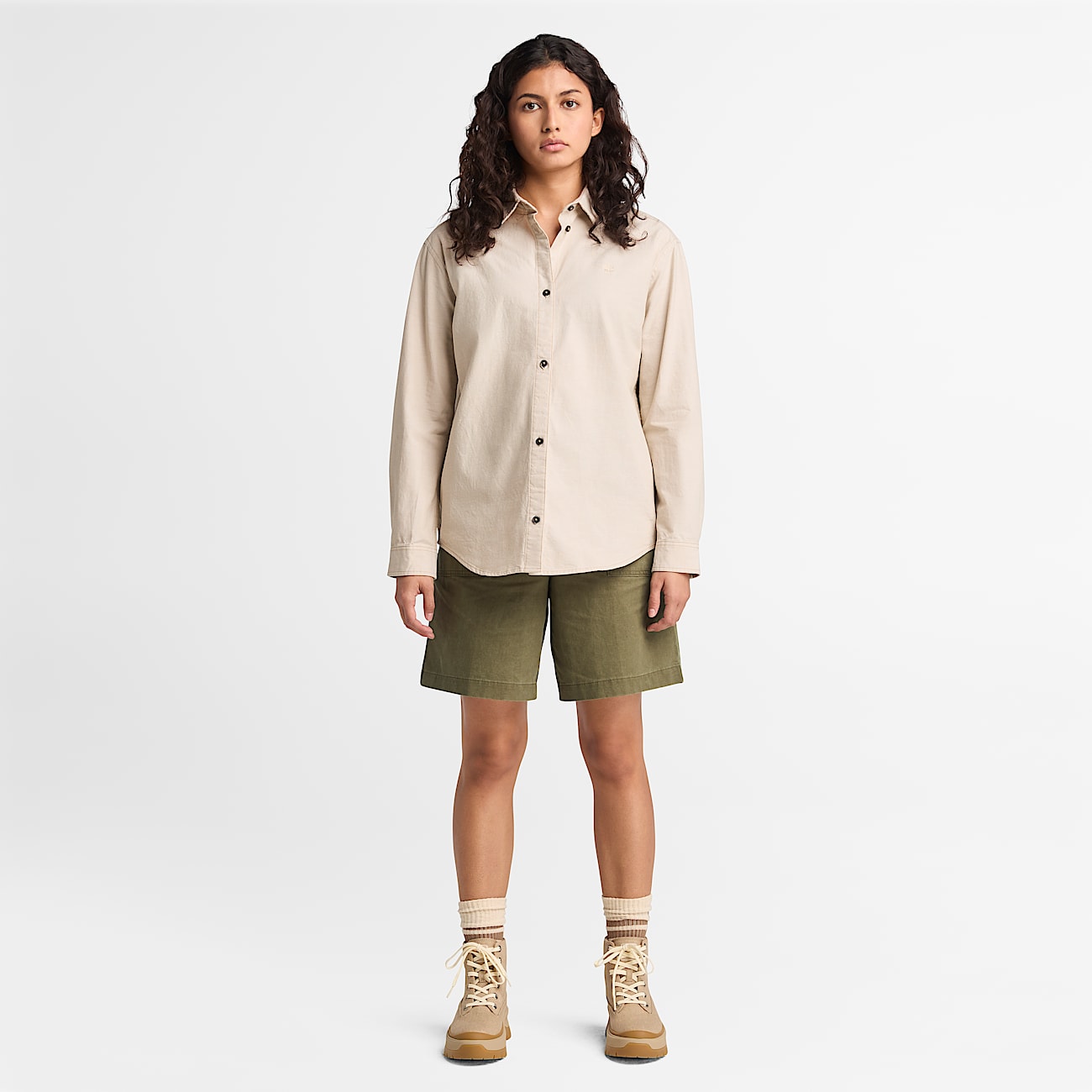 Bermudashorts aus Leinen für Damen in Grün - 1