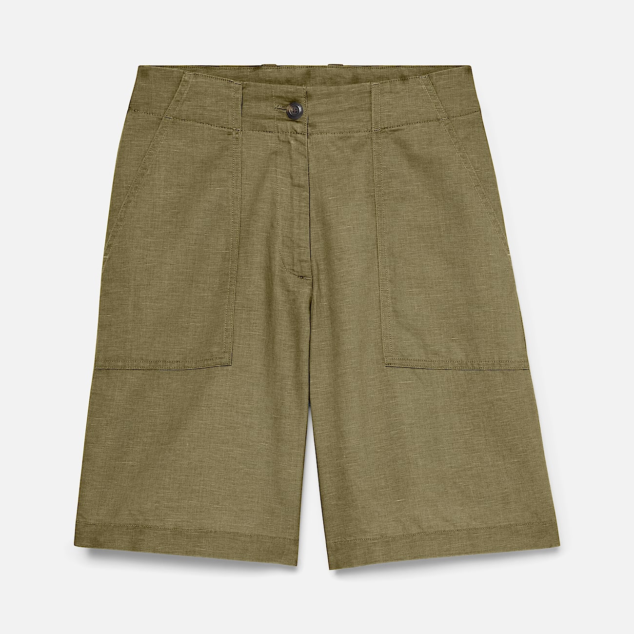 Bermudashorts aus Leinen für Damen in Grün - 6