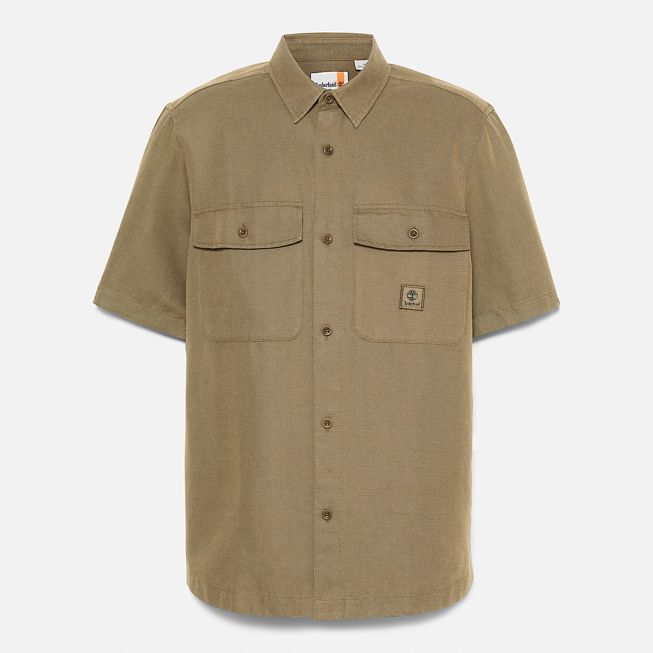 Overshirt Utility in Cotone e Lino da Uomo in verde - 5