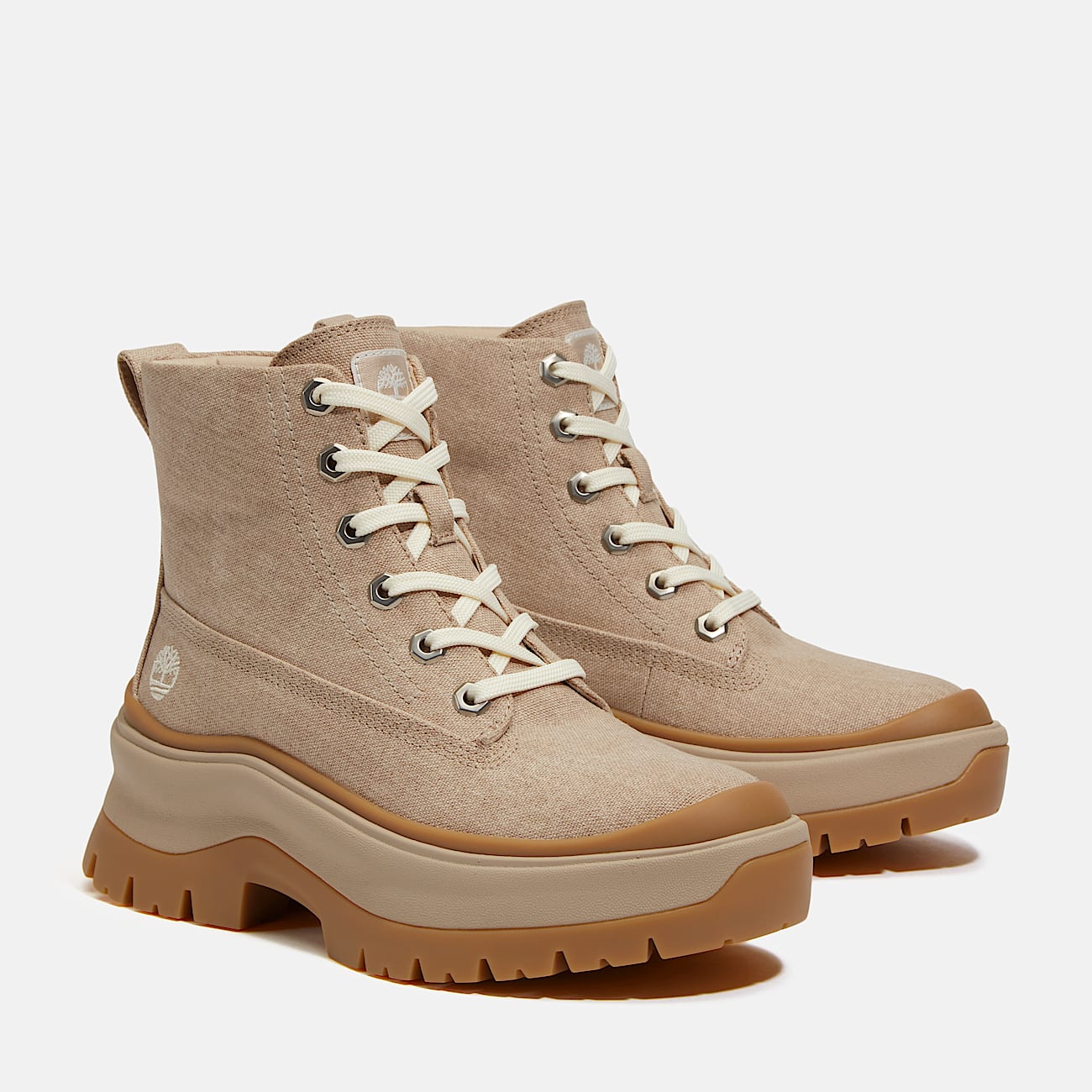 Roxie Lane Mid Lace-Up Boot for Women in Beige - 4