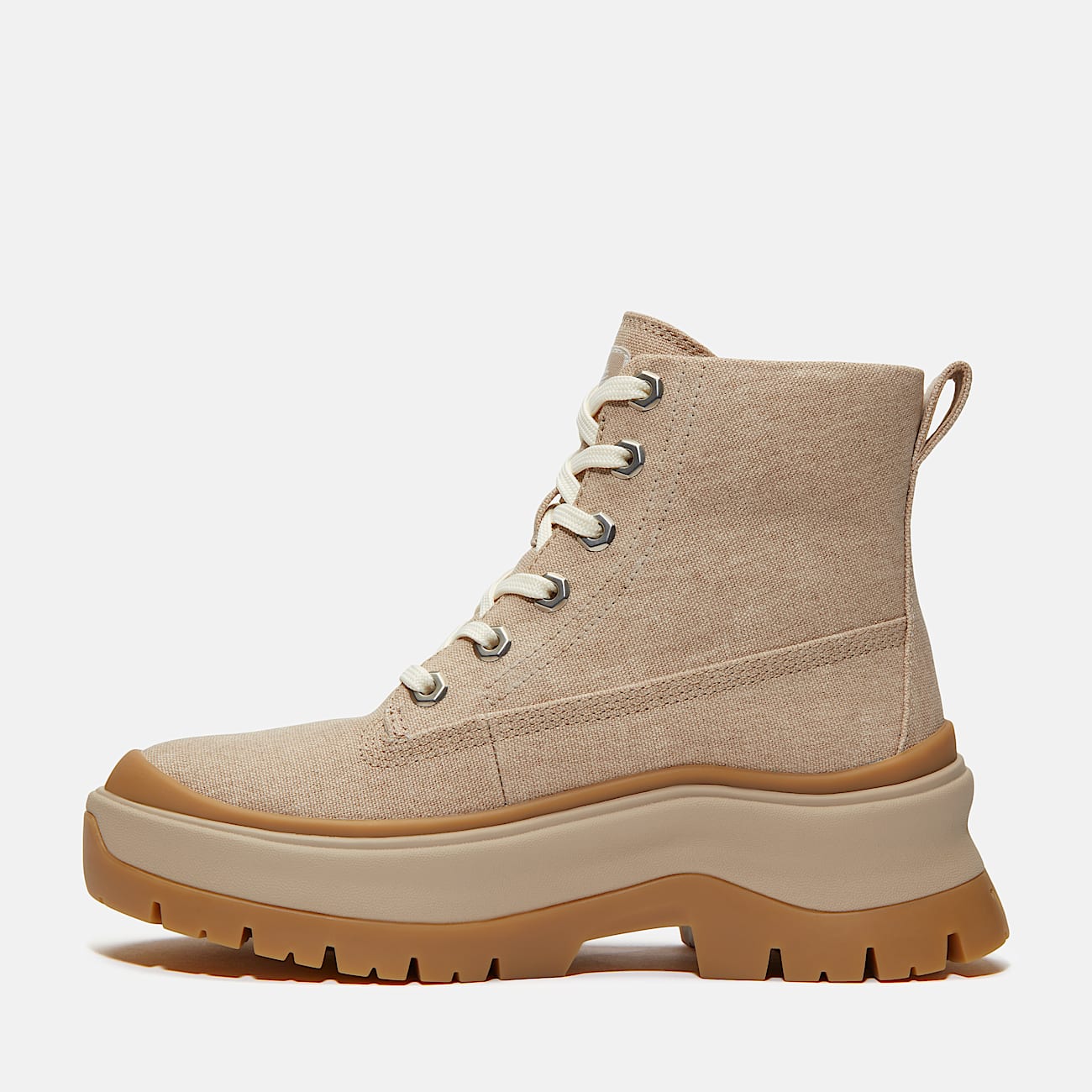 Roxie Lane Mid Lace-Up Boot for Women in Beige - 6