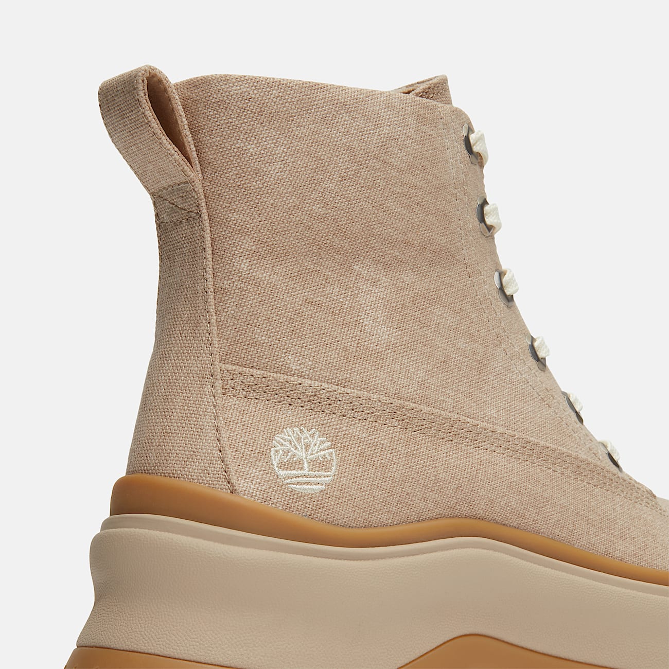 Roxie Lane Mid Lace-Up Boot for Women in Beige - 7